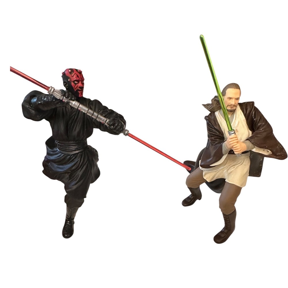 Star Wars Darth Maul & Qui-Gon Jinn Hallmark Keepsake Ornaments 1999 Set